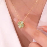 Rotating Green Four-leaf Clover Necklace – Jewelry Gift Ideas — 7