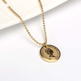 Vintage Titanium Steel Necklace Queen's Head Coin – Jewelry Gift Ideas — 2
