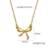 Bow Stainless Steel 14K Gold Earrings Necklace – Jewelry Gift Ideas — 17