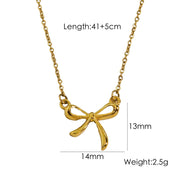 Bow Stainless Steel 14K Gold Earrings Necklace – Jewelry Gift Ideas — 17