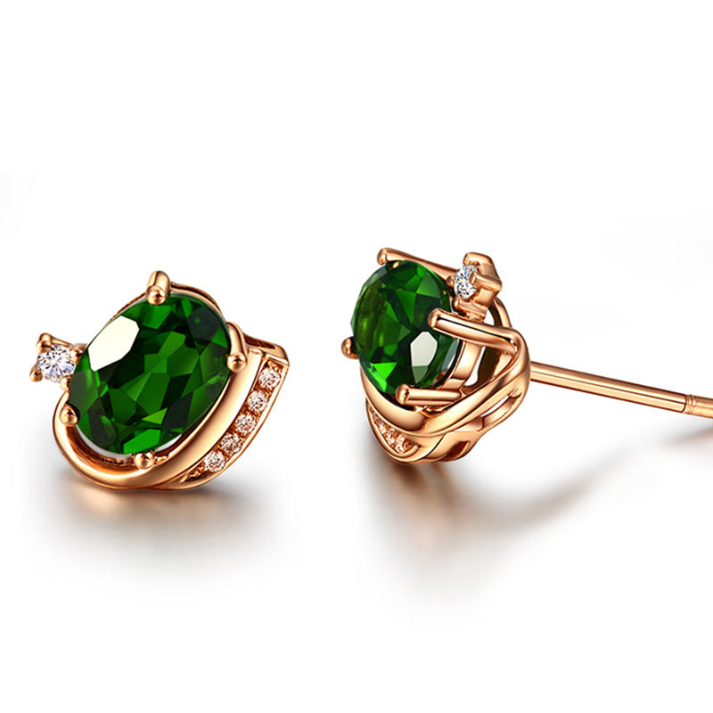 Emerald Treasure Stud Earrings Vintage Green – Gifts for Her — 1