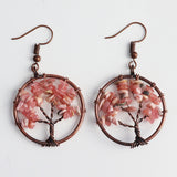 Crystal Gravel Bronze Wire Round Pendant Tree – Jewelry Gift Ideas — 7
