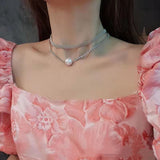 Double Layer Full Diamond Pearl Necklace – Jewelry Gift Ideas — 3