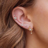 Romantic Star Moon Zircon Flower Earrings – Gifts for Couples — 16