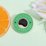 Round Geometric Green English Metal Brooch – Jewelry Gift Ideas — 3