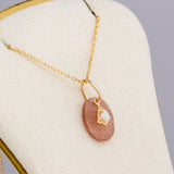 Natural Strawberry Crystal Gemstone Pendant – Jewelry Gift Ideas — 3
