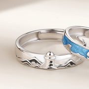 Haven Couple Pair Ring Niche Design Wave Ring – Gifts for Couples — 5