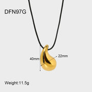 Dropper Pendant Necklace 16k Gold Titanium Steel – Jewelry Gift Ideas — 2