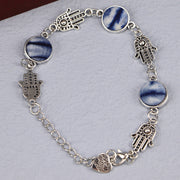 Ethnic Blue Dyed Tie-dye Bracelet Hand-stitched – Jewelry Gift Ideas — 14