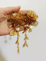 Long Metal Flower Tassel Earrings Necklace Set – Jewelry Gift Ideas — 2