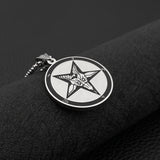 Titanium Steel Round Plate Five-pointed Star Lion – Jewelry Gift Ideas — 2