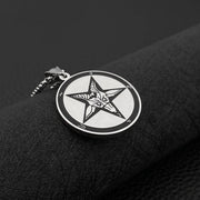 Titanium Steel Round Plate Five-pointed Star Lion – Jewelry Gift Ideas — 2