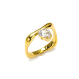 Inlaid Drop-shaped Zircon Irregular Titanium – Special Occasion Gifts — 3