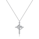 S925 Sterling Silver Diamond Inlaid Cross – Jewelry Gift Ideas — 12