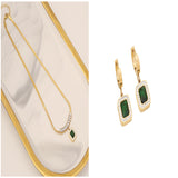 Diamond Emerald Zircon Necklace Stainless Steel – Jewelry Gift Ideas — 5