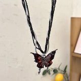 Butterfly Pendant Multi-layer Beaded Clavicle – Jewelry Gift Ideas — 2
