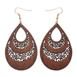 Wood Hollow Waterdrop Earring Jewelry – Jewelry Gift Ideas — 2