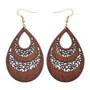Wood Hollow Waterdrop Earring Jewelry – Jewelry Gift Ideas — 2