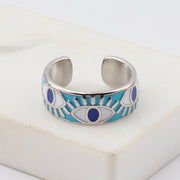 Trendy Hip Hop Women's Gold Plated Drip Oil Eye Ring – Gifts for Her — 8