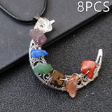 Crystal Stone Seven Chakras Moon Pentagram – Jewelry Gift Ideas — 18