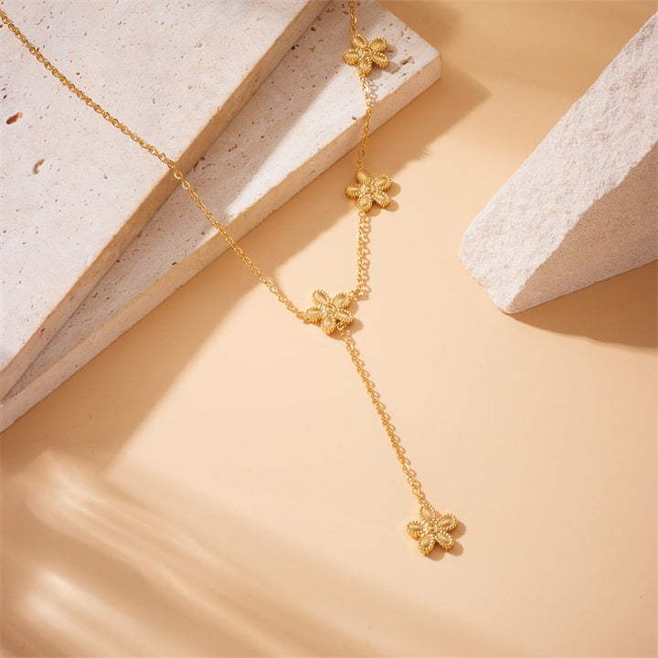 Gold-plated Stainless Steel Flower Tassel – Jewelry Gift Ideas — 1