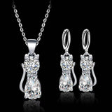 Cute Kitty Zircon Pendant Alloy Plated Silver – Jewelry Gift Ideas — 3