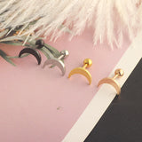 Simple Men's Earrings Round Moonlight Earbone Nail – Gifts for Him — 3