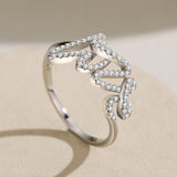 S925 Silver LOVE Ring Female Micro-encrusted Diamond – Gifts for Her — 3