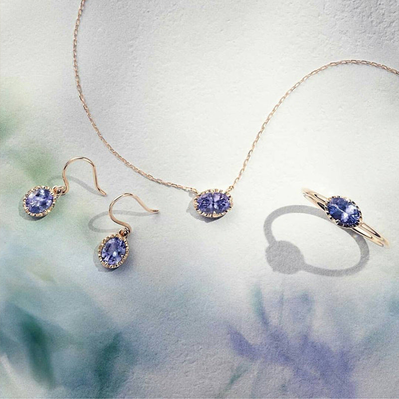 Natural Tanzanite Earrings – Birthday Gifts — 1