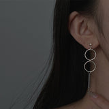 Asymmetric Geometric Ring Chain Earrings – Holiday Gift Ideas — 4