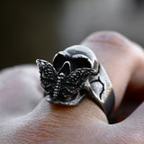 Stainless Steel Moth Skull Ring – Small Gift Ideas — 2