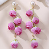 Colorful Green Bud Long Female Stud Earrings – Gifts for Her — 9