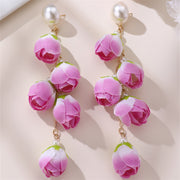 Colorful Green Bud Long Female Stud Earrings – Gifts for Her — 9