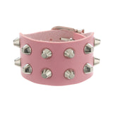 Metal Rock Double Row Flat Rivet Bracelet PU – Jewelry Gift Ideas — 16