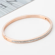 Single Row Stainless Steel Bracelet With Diamond – Jewelry Gift Ideas — 5
