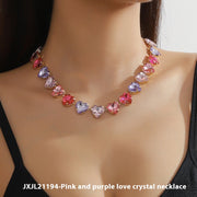 White Heart Love Heart Glass Rhinestone Clavicle – Gifts for Couples — 2