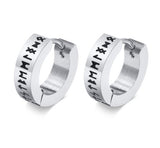 Vintage Norse Viking Runes Hoop Earrings For Men – Gifts for Him — 6