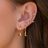 Gold Plated Denim Boots Hat Pendant Earrings – Jewelry Gift Ideas — 1