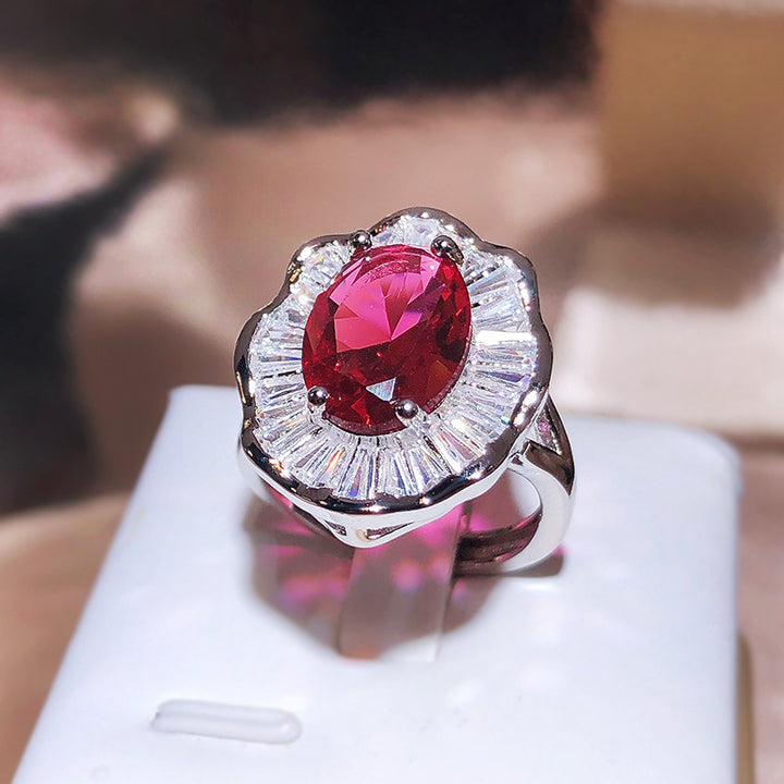 Women's Stone-inlaid Red Eye-catching Ring – Gifts for Her — 1