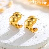 Titanium Steel Inlaid Stone Stud Earrings Simple – Everyday Gifts — 7