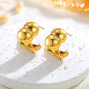 Titanium Steel Inlaid Stone Stud Earrings Simple – Everyday Gifts — 7