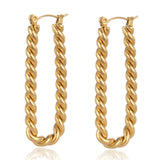 Twisted 18K Gold Electroplated Stud Earrings Twist – Thoughtful Gifts — 5