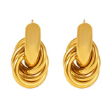 Simple Circle Line Winding Ear Studs – Useful Gifts — 6