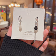 Silver Needle Long Fringed Zircon Earrings – Thoughtful Gifts — 15