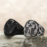 Minimalist Cross Titanium Steel Men's Ring – Gifts for Him — 2