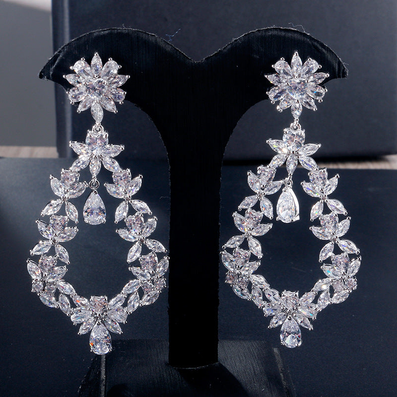 Fashion Exaggerated Wreath Zircon Earrings – Stylish Gifts — 1