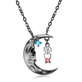 S925 Silver Black Gold Plated Spider Skull Moon – Jewelry Gift Ideas — 2