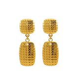 Women's Stainless Steel Square Textile Stud Earrings – Gifts for Her — 5