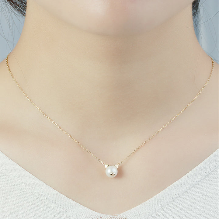 Silver Natural Freshwater Pearl Choker Clavicle Chain – Surprise Gifts — 1