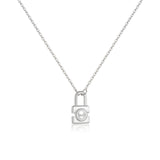 S925 Sterling Silver Small Lock Pendant Pearl – Jewelry Gift Ideas — 4